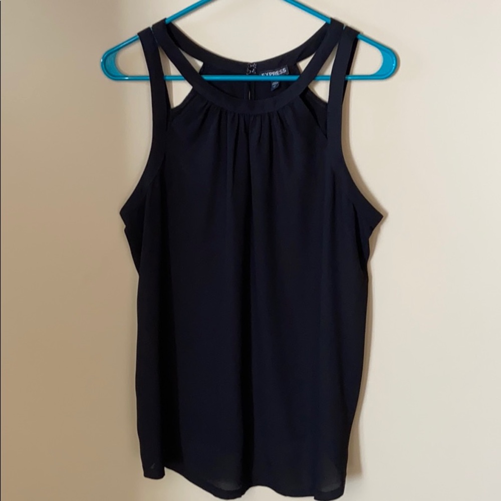 Express Black Cutout Shoulder Tank